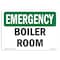 Signmission Safety Sign, OSHA EMERGENCY, 7" Height, Rigid Plastic, Boiler Room, Landscape OS-EM-P-710-L-10298 - alternate 1